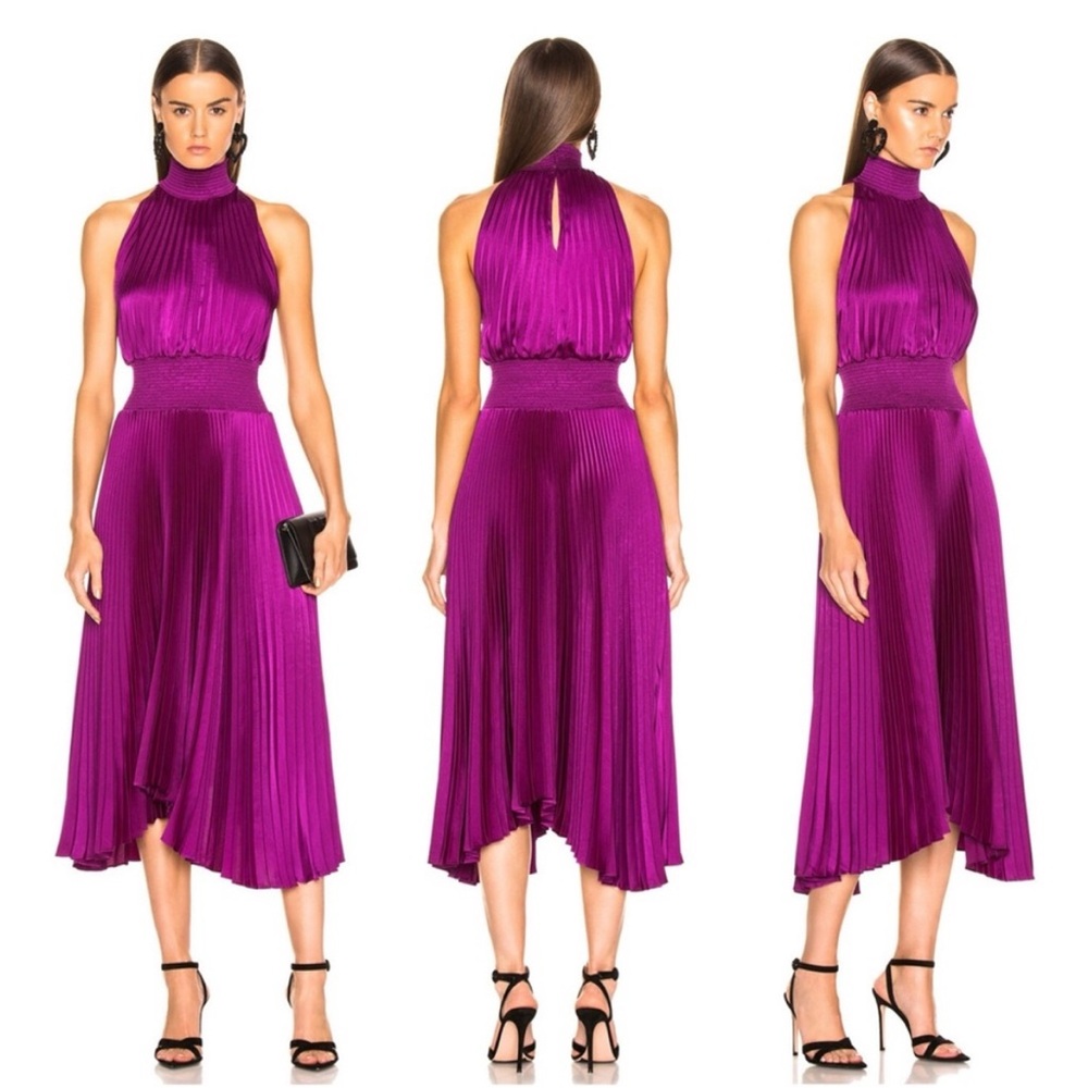 ALC Renzo Pleated Dress in Orchid